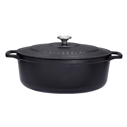 cocotte en fonte ovale 31 cm noire - sublime - chasseur