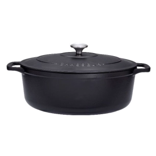 cocotte en fonte ovale 31 cm noire - sublime - chasseur