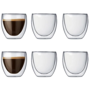 lot de 6 verres double paroi 8 cl - pavina - bodum