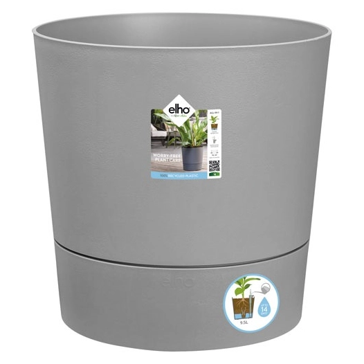 pot greensense aqua care rond 43cm ciment clair - elho