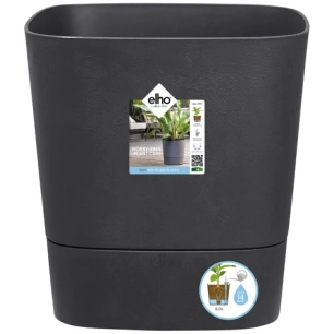 pot greensense aqua care carré 38cm gris charbon - elho