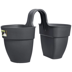 pot vibia campana jumelé d.21cm anthracite - elho