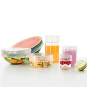 lot de 6 couvercles extensibles transparents - lekue