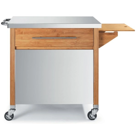 chariot bambou pour plancha 75 x 55 cm - 1 tiroir - dm creation