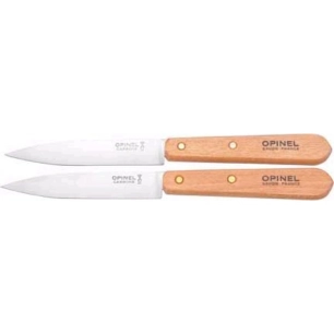 boîte de 2 office carbone n°102 hêtre, vernis teinté - opinel