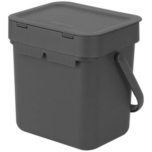 poubelle 3 l grey - sort & go - brabantia