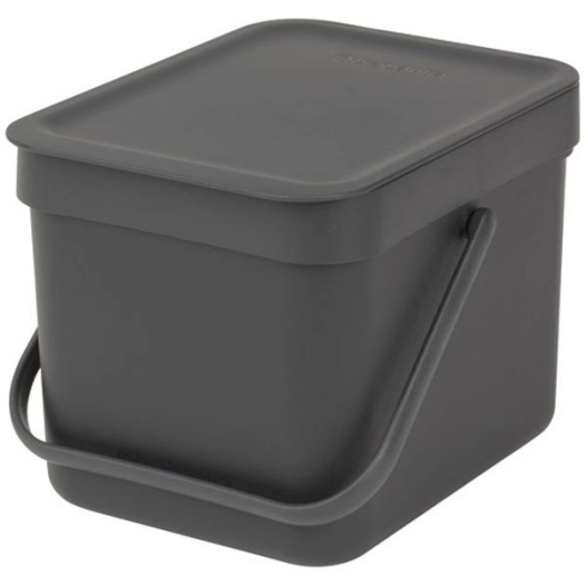 poubelle 6 l grey - sort & go - brabantia