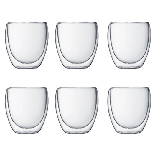 lot de 6 verres double paroi 25 cl - pavina - bodum