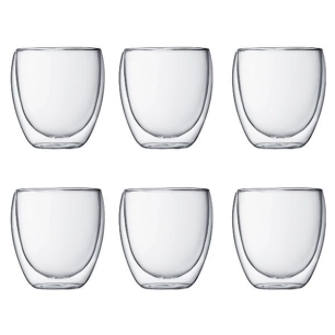lot de 6 verres double paroi 25 cl - pavina - bodum