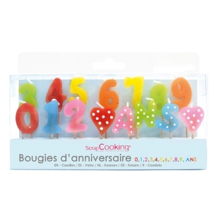 lot de 15 bougies - chiffres - scrapcooking