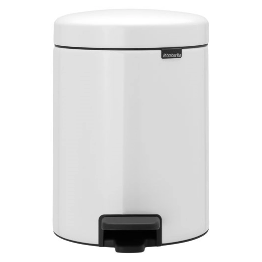 poubelle à pédale 5 l blanche - new icon - brabantia