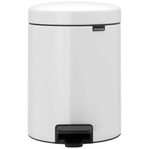 poubelle à pédale 5 l blanche - new icon - brabantia