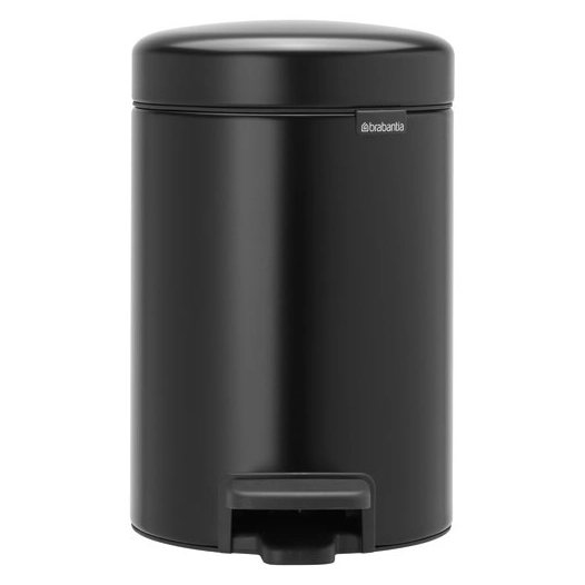 poubelle à pédale 3 l matt black - new icon - brabantia