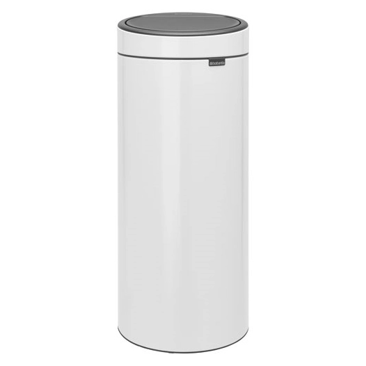 poubelle 30 l blanc - touch bin - brabantia