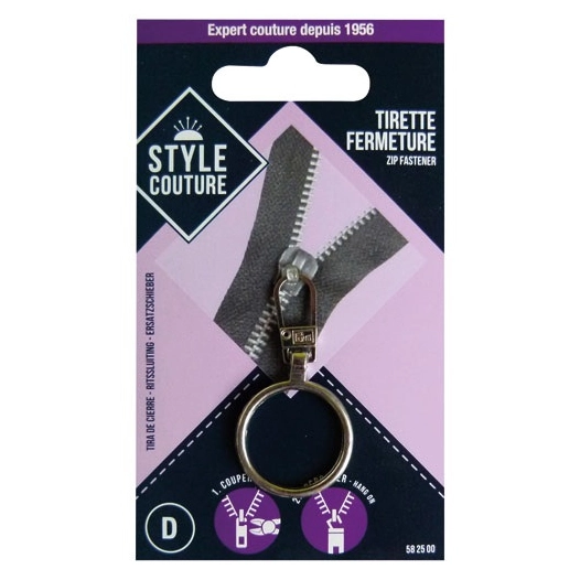 tirette de fermeture à glissiére - style couture