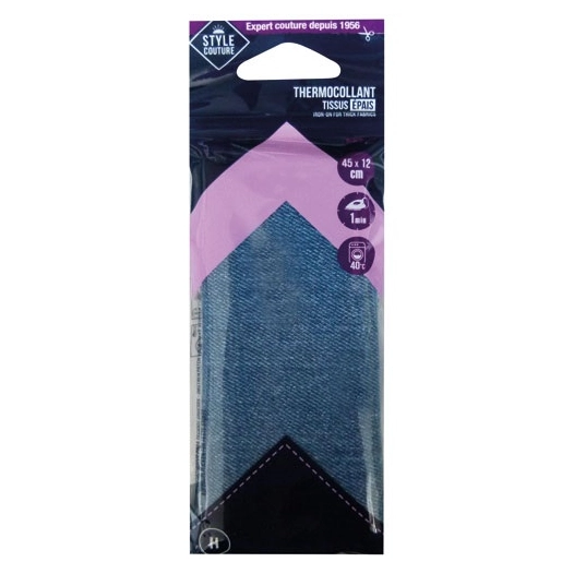 thermocollant jeans clair 45x12cm - style couture