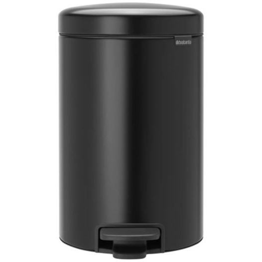poubelle à pédale 12 l matt black - new icon - brabantia