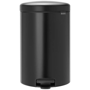 poubelle à pédale 20 l matt black - new icon - brabantia