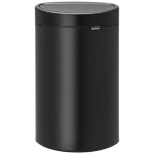 poubelle 40 l matt black - touch bin - brabantia