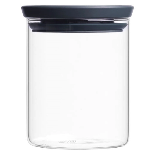 bocal empilable en verre 0,6 l - dark grey - brabantia