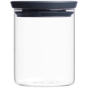 bocal empilable en verre 0,6 l - dark grey - brabantia