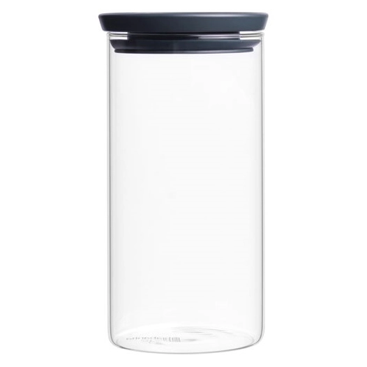 bocal empilable en verre 1.1 l - dark grey - brabantia