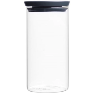 bocal empilable en verre 1.1 l - dark grey - brabantia