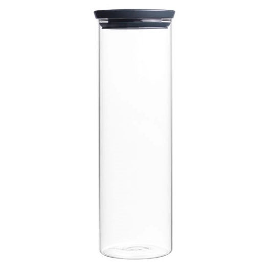 bocal empilable en verre 1.9 l - dark grey - brabantia