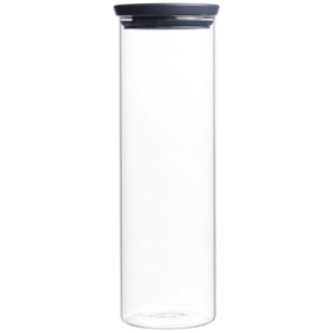 bocal empilable en verre 1.9 l - dark grey - brabantia