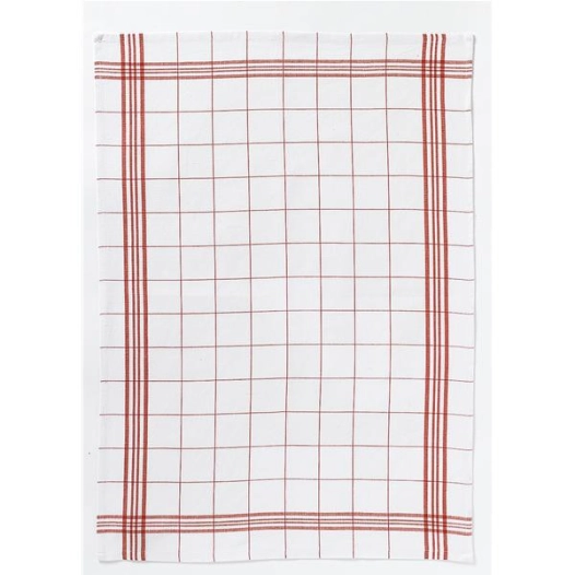 torchon à carreaux 50 x 70 cm rouge - classic carreaux - winkler