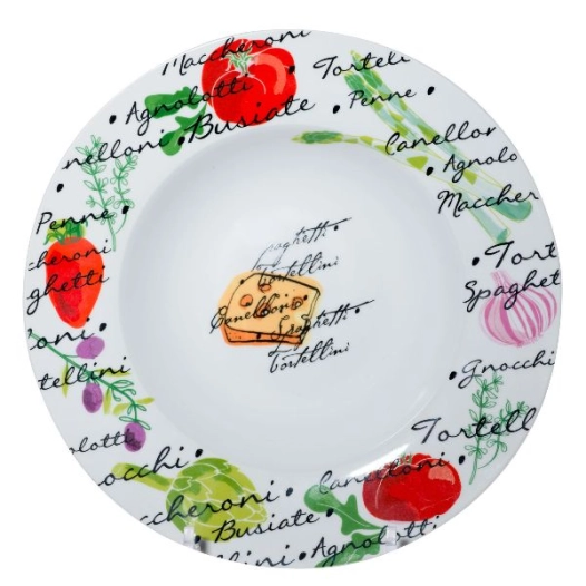 6 assiette à pâtes 27 cm - tutti pasta - cosy & trendy
