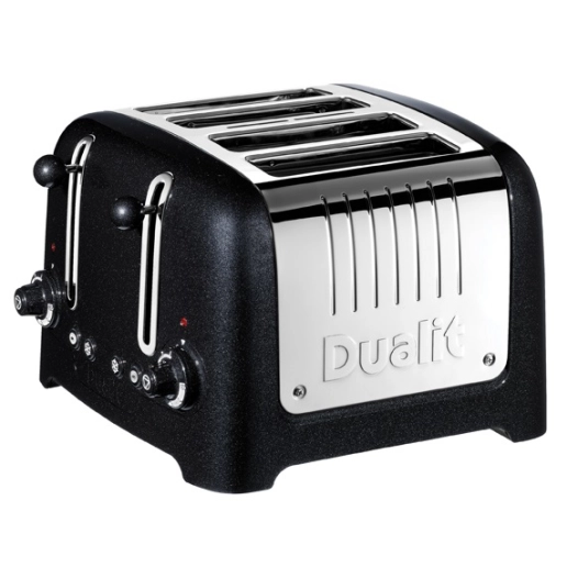 grille-pain 4 tranches noir & inox - lite - 46225 - dualit