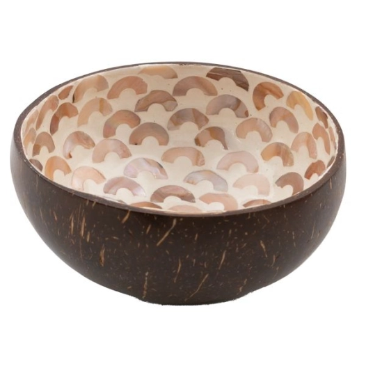 6 bol 13 cm noix de coco & naturel arcs nacrés - point virgule