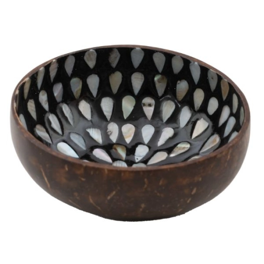 6 bol 13 cm noix de coco & noir gouttes nacrées - point virgule