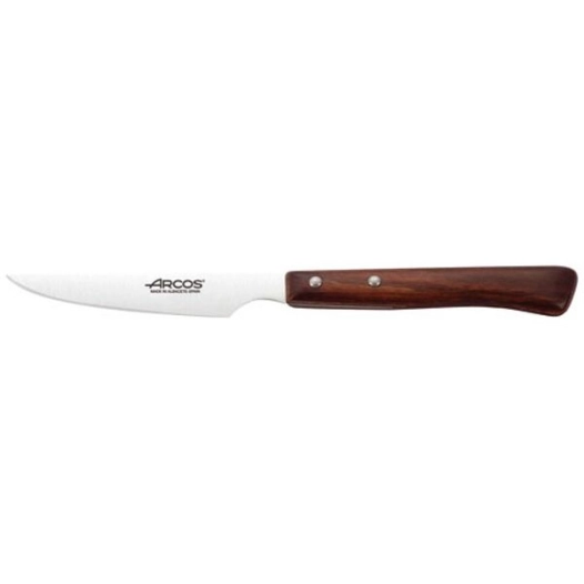 couteau à steak lame lisse 11 cm - bois brun - arcos