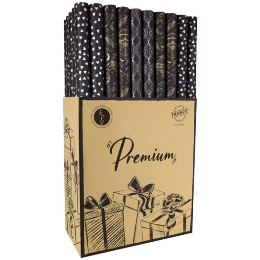 papier cadeau 2m x0.70m box 50 rouleaux teinté dans la mass - les couleurs de l'emballage