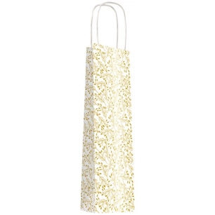 sac cabas kraft blanc or 14 x 39cm - les couleurs de l'emballage