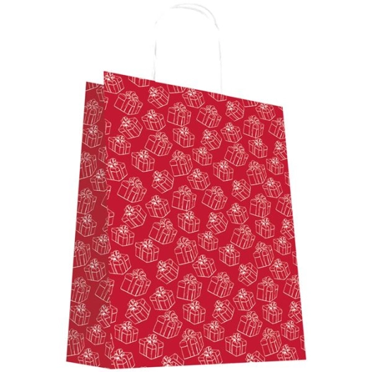sac cabas rouge 24x32cm - les couleurs de l'emballage