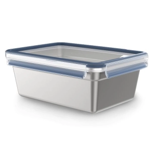 boîte rectangulaire 3 l - clip & close inox - emsa