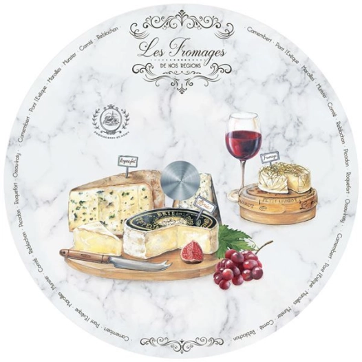 plateau à fromage tournant 32 cm - les fromages de nos régions - easy life