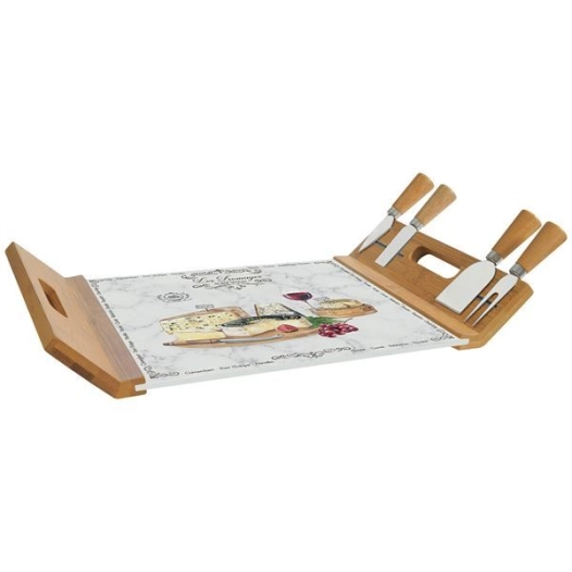 coffret plateau à fromages + 4 couteaux - les fromages de nos régions - easy life
