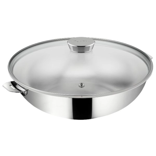 wok saltapasta 26 cm inox + couvercle - salvaspazio+ - lagostina