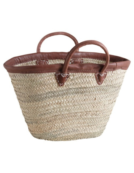Couffin Palmier Cuir Aubry Gaspard Panier naturel polyvalent avec finitions cuir - aubry gaspard