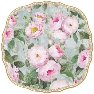 6 assiette festonnée 20 cm - roses in bloom - easy life