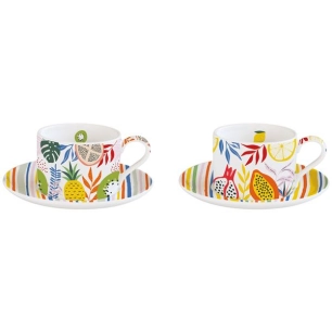 coffret 2 tasses déjeuner 24 cl - tutti frutti - easy life
