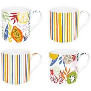 coffret 4 mugs 30 cl - tutti frutti - easy life