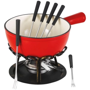 service à fondue 21 cm rouge - savoyard - table et cook