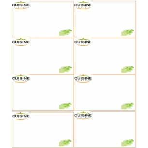 lot de 50 feuilles de 8 étiquettes t à l'italienne - merico