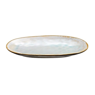 plat ovale extra-large 36 x 22 cm - shadow aqua - medard de noblat
