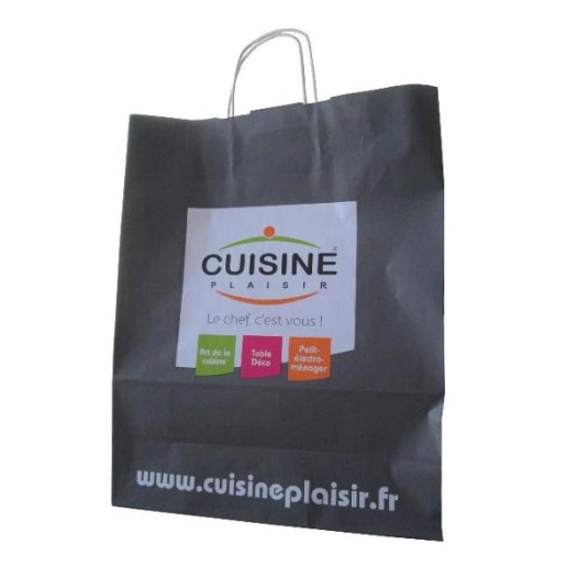 lot de 200 sacs kraft cp gris moyen modèle - cuisine plaisir - cuisine plaisir
